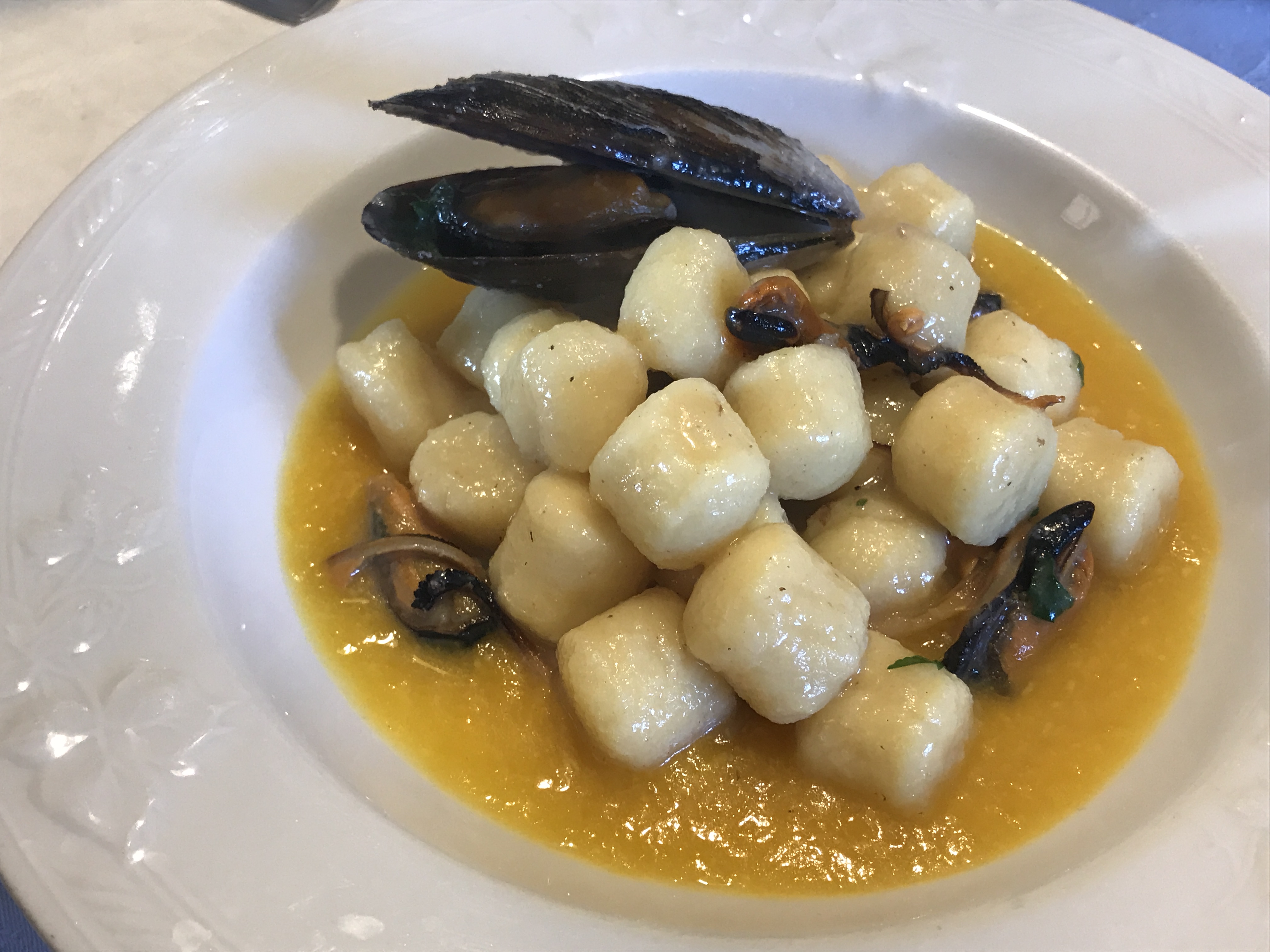 GNOCCHI CON LE COZZE E CREMA DI ZUCCA